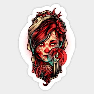 Sugar Skull Lady Sticker